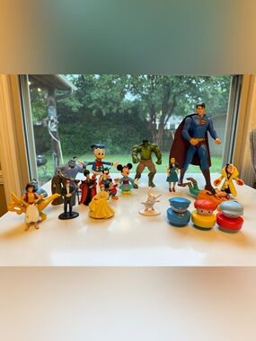 Lot of Mixed Vintage Toy Action Figure, Various Disney Characters, &Super Heroes